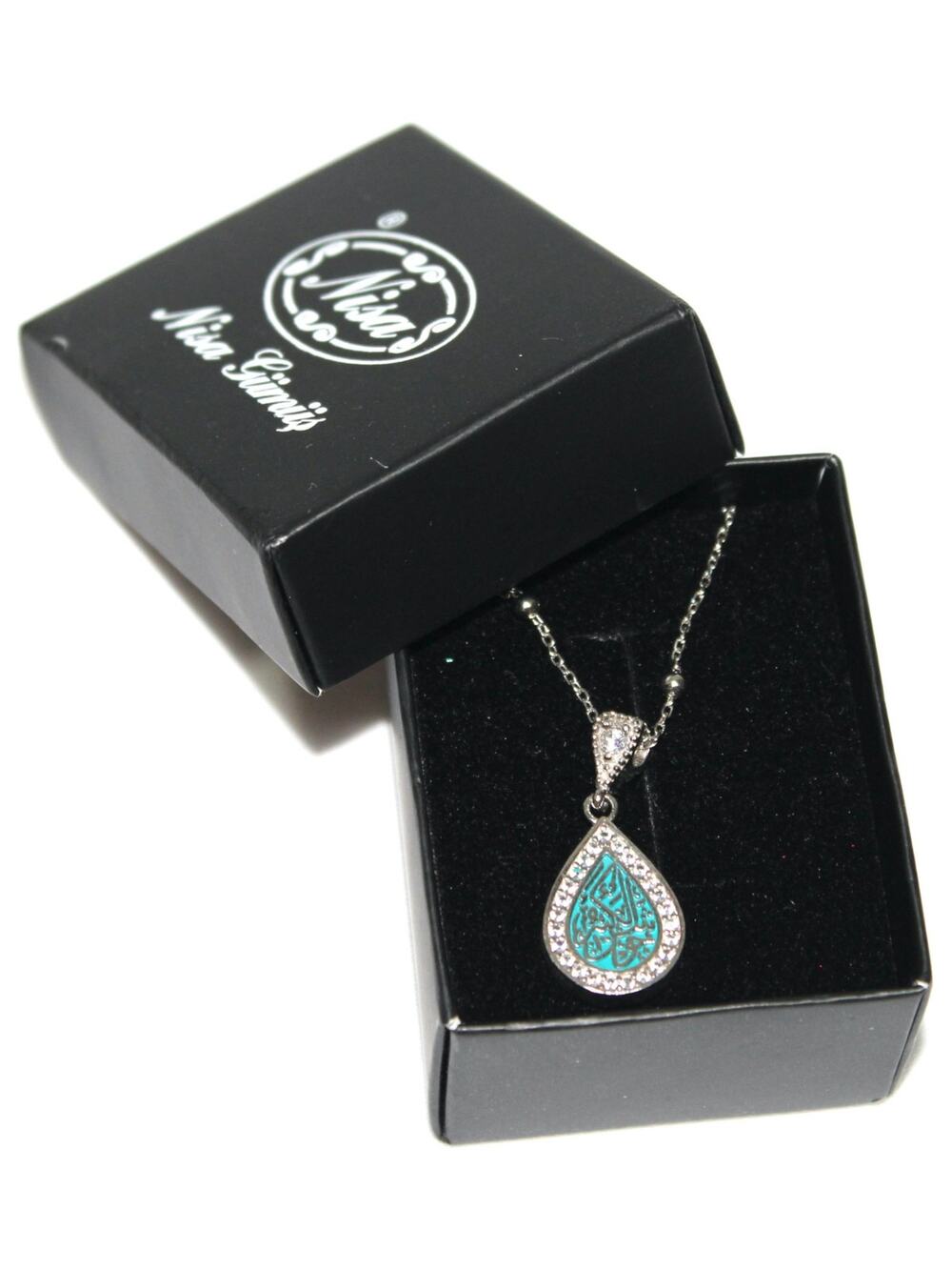 Turkish Turquoise Muska Necklace 925 Silver NWT